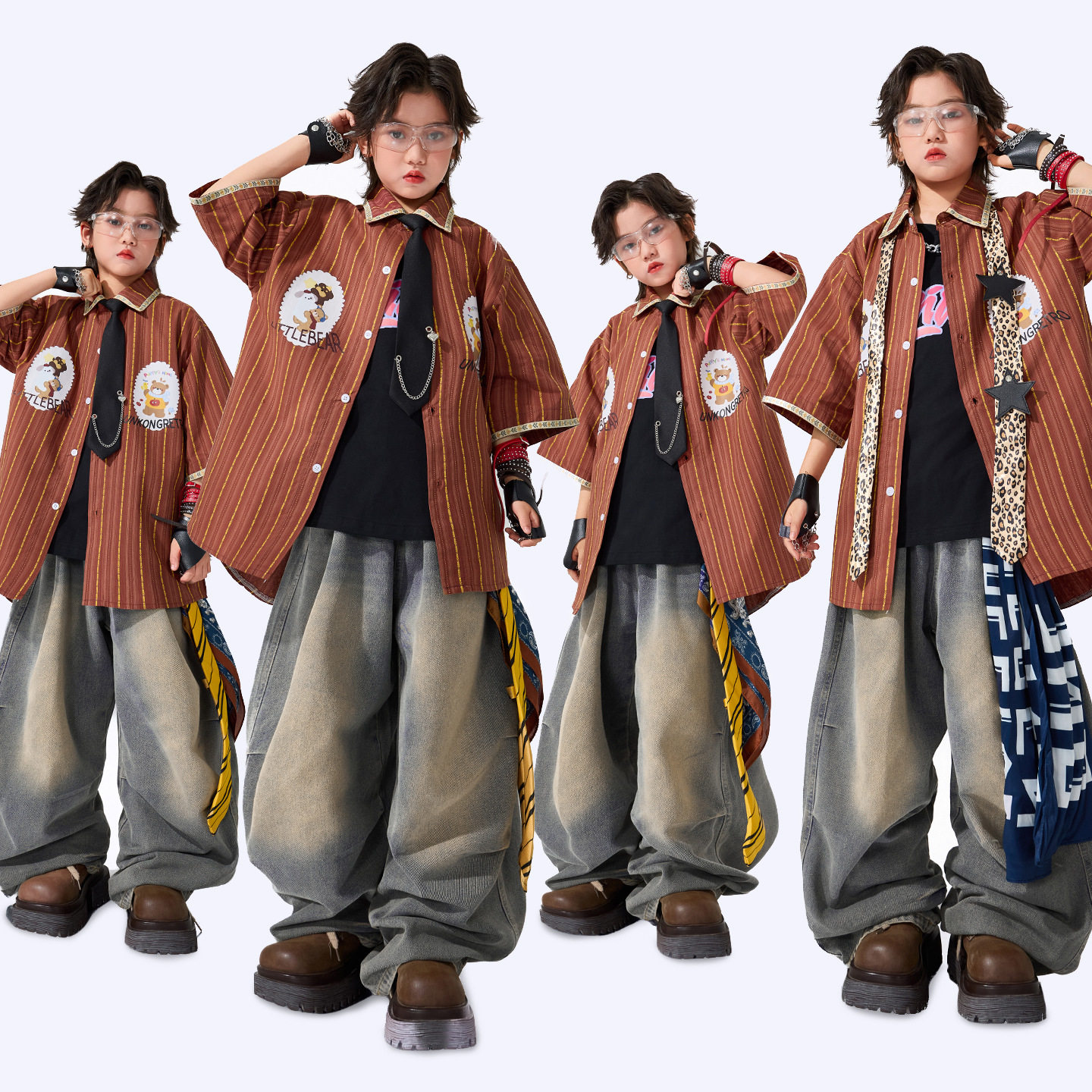 儿童街舞演出服潮服嘻哈男童