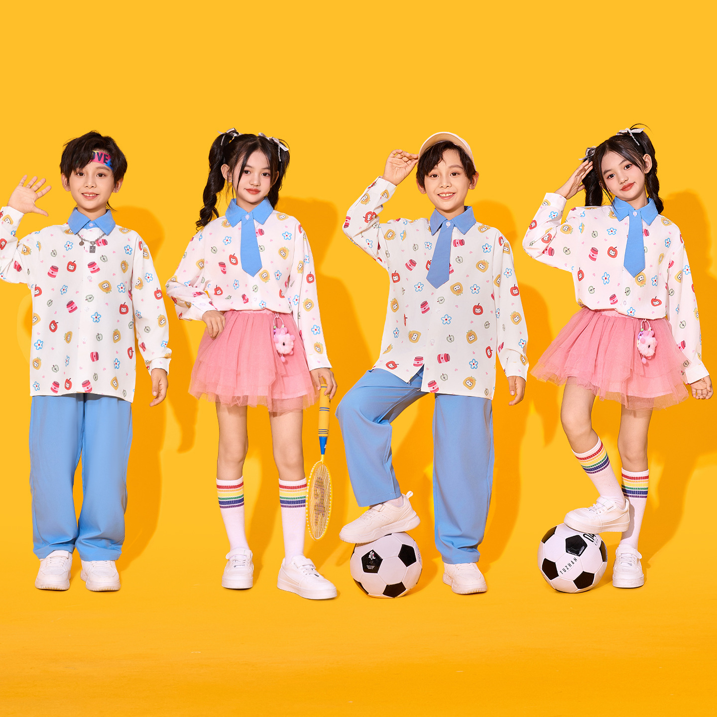 小学生运动会开幕式服装儿童啦啦队演出服男女童班服表演服幼儿园