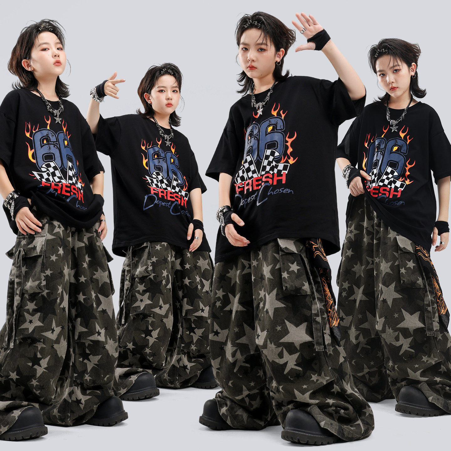 男童街舞演出服嘻哈儿童炸街舞