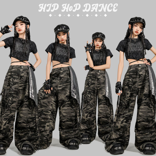 爵士舞服装jazz女孩街舞套装