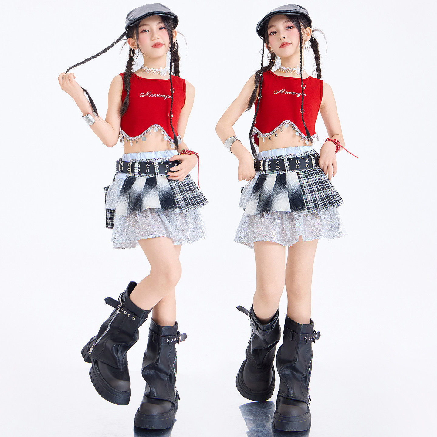 少儿jazz爵士舞演出服儿童辣妹风甜酷背心时髦潮酷女童爵士舞服装