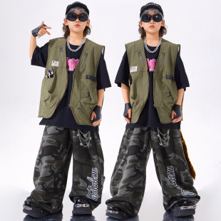 儿童街舞潮服男童炸街马甲少儿hiphop嘻哈酷帅穿搭六一演出服潮