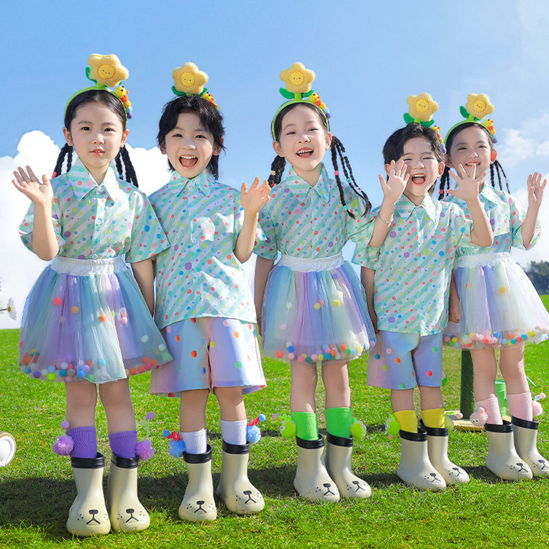 幼儿园气球衬衫背带裤蓬蓬裙舞蹈