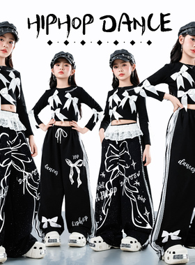 女童爵士舞演出服酷炫蝴蝶结舞蹈服jazz女团走秀表演服炸街演出服