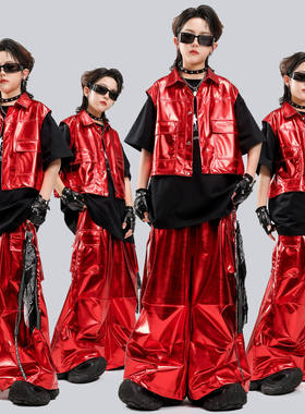 男孩儿童街舞演出服嘻哈马甲男童