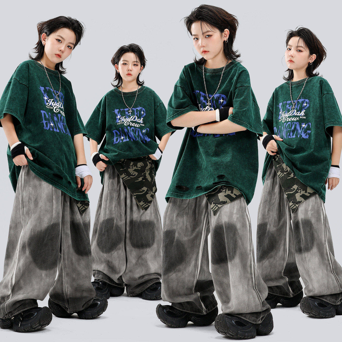 儿童街舞演出服嘻哈男女童舞蹈