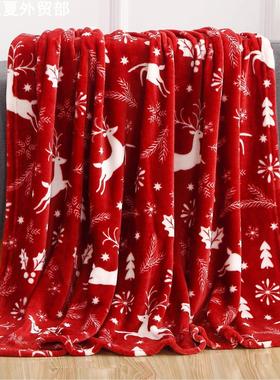 Christmas blanket holiday gift blanket耶诞款毛毯法兰绒盖毯