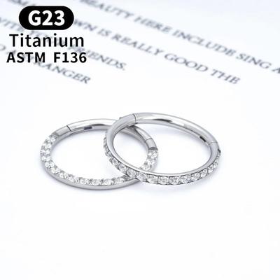 1/10PC G23 Titanium Nose Rings Septum Clicker Round Earrings