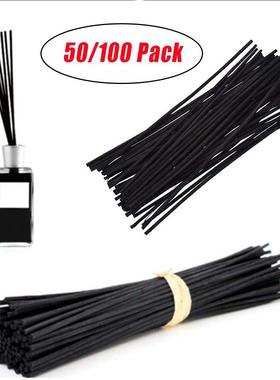 50/100 Pcs Black Rattan Reed Diffuser Sticks Replacement Fib