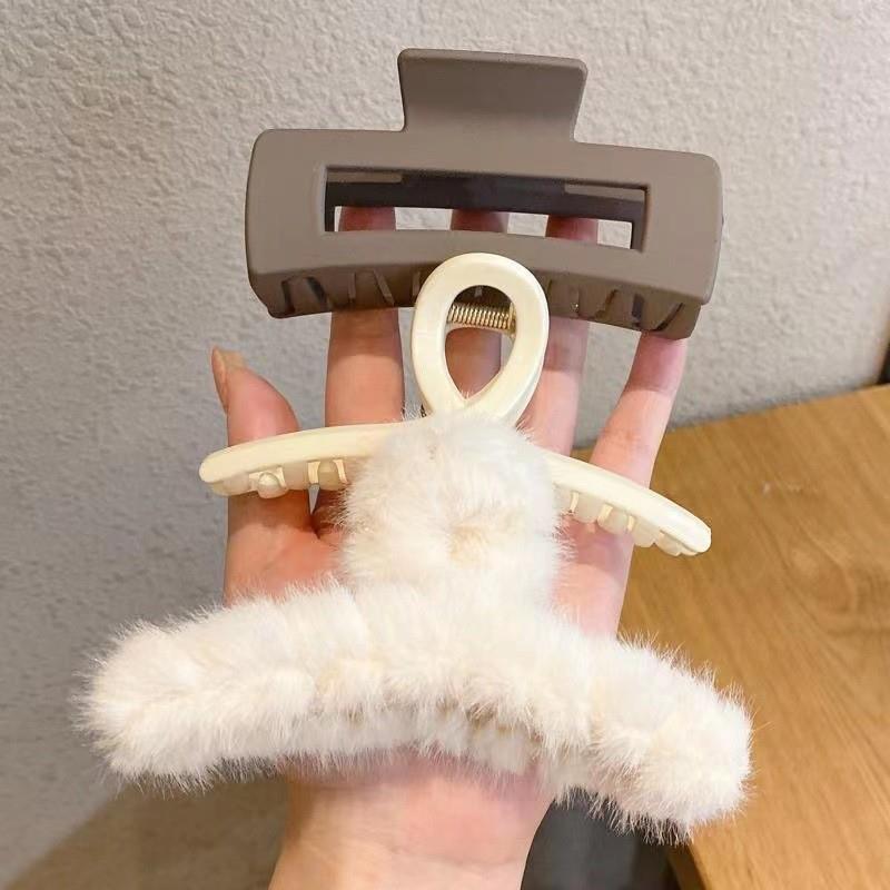 Hair clip female shark plush grab clip hair accessories