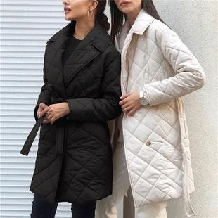欧美中长棉衣棉服外套女 warm parkas winter jacket coat women