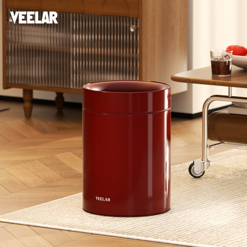 VEELAR客厅无盖垃圾桶简约家用高颜值简约复古纸篓2026新款