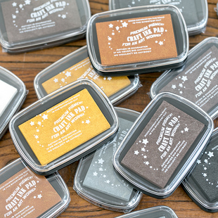 米多文具/语闲 金属色大尺寸印泥印台复古手帐珠光色橡皮章印章印泥印台印油印章伴侣手帐DIY装饰印花涂鸦