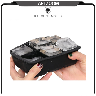ARTZOOM 方格冰食品级硅胶制冰格模具调酒师鸡尾酒冰模制冰圆冰球