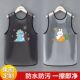 儿童罩衣防水夏天围裙无袖 反穿画画衣婴儿辅食饭兜吃饭围兜魔术贴