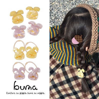 兔子发圈醋酸小抓夹发绳女新款