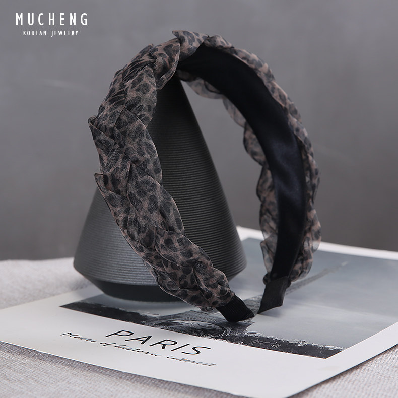 豹纹麻花辫~复古日韩国发箍女网红超仙韩版头箍百搭韩式发卡头饰