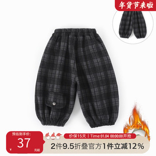 儿童冬季加绒款休闲裤2025新款中小童宝宝保暖裤男女童裤子C-K413