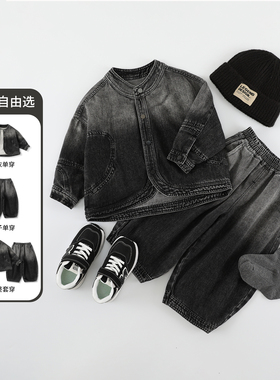 儿童春季两件套2026春秋新款中小童韩版上衣裤宝宝水洗套装AT002