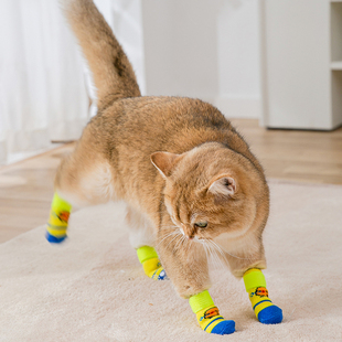猫咪可爱袜子脚套防抓鞋套猫咪腿套防脏爪子爪套宠物专用猫咪的鞋