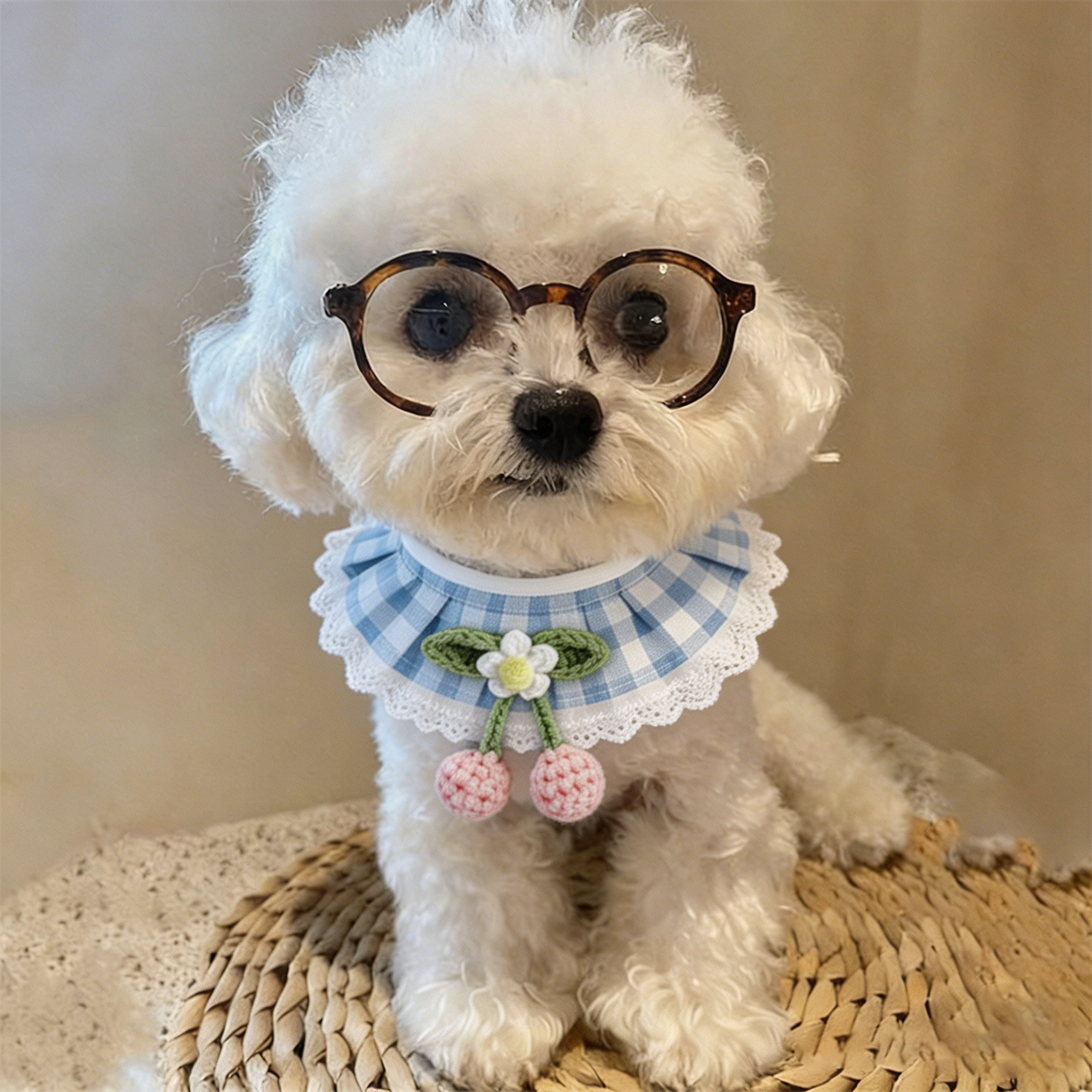 狗狗口水巾小型犬围脖小狗围兜幼犬高颜值狗狗项链卡通可爱装饰品