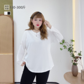 胖mm休闲简约纯色百搭显瘦中性风遮肉长袖 300斤胖莹莹大码 女装 T恤