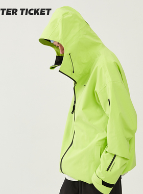 WinterTicket双单板自由式OVERSIZE宽大嘻哈Recco滑雪3L夹克雪服