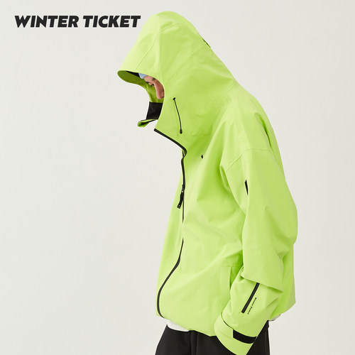 WinterTicket双单板自由式OVERSIZE宽大嘻哈Recco滑雪3L夹克雪服