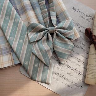 春日部【浮春之乡】原创领结领带现货jk制服小物女浅绿色条纹优等