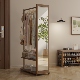 掘素实木衣帽架全身镜一体衣架落地卧室置物架客厅家用移动挂衣架