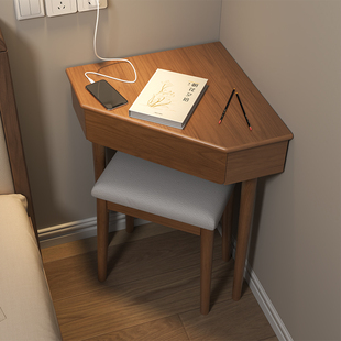 桌家用拐角写字桌角落小型桌子 掘素实木转角书桌简约现代电脑台式