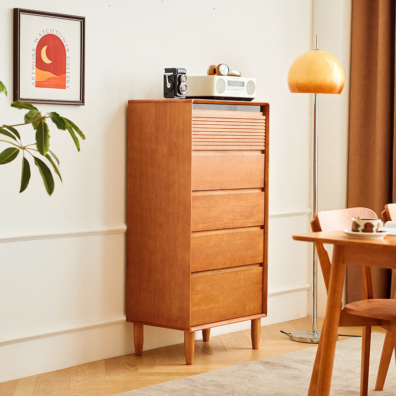 实木五斗柜多层收纳柜收纳夹缝柜侧边窄柜卧室客厅靠墙床头抽屉柜