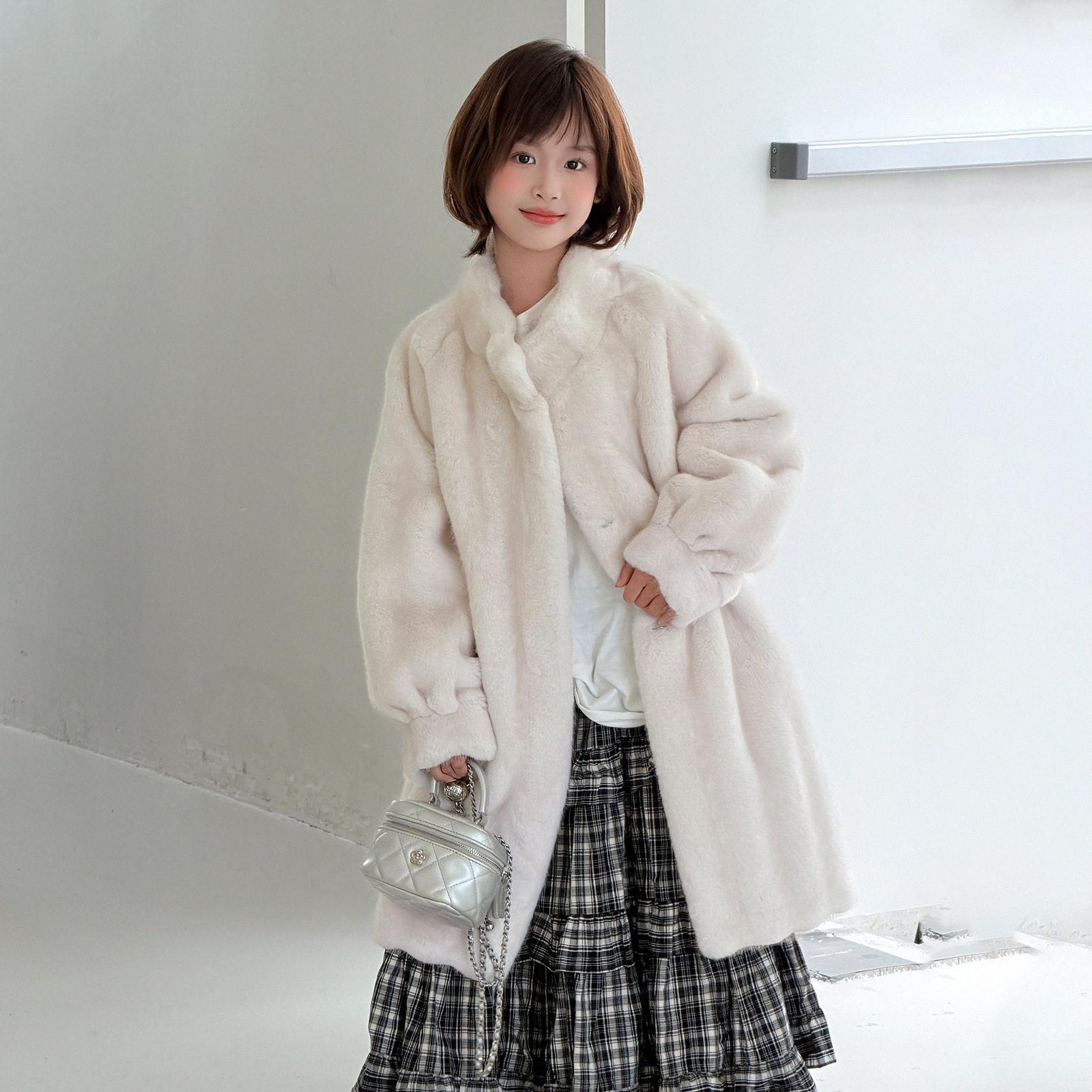 女童毛毛外套2026冬装儿童长款仿水貂绒加绒加厚保暖环保皮草大衣