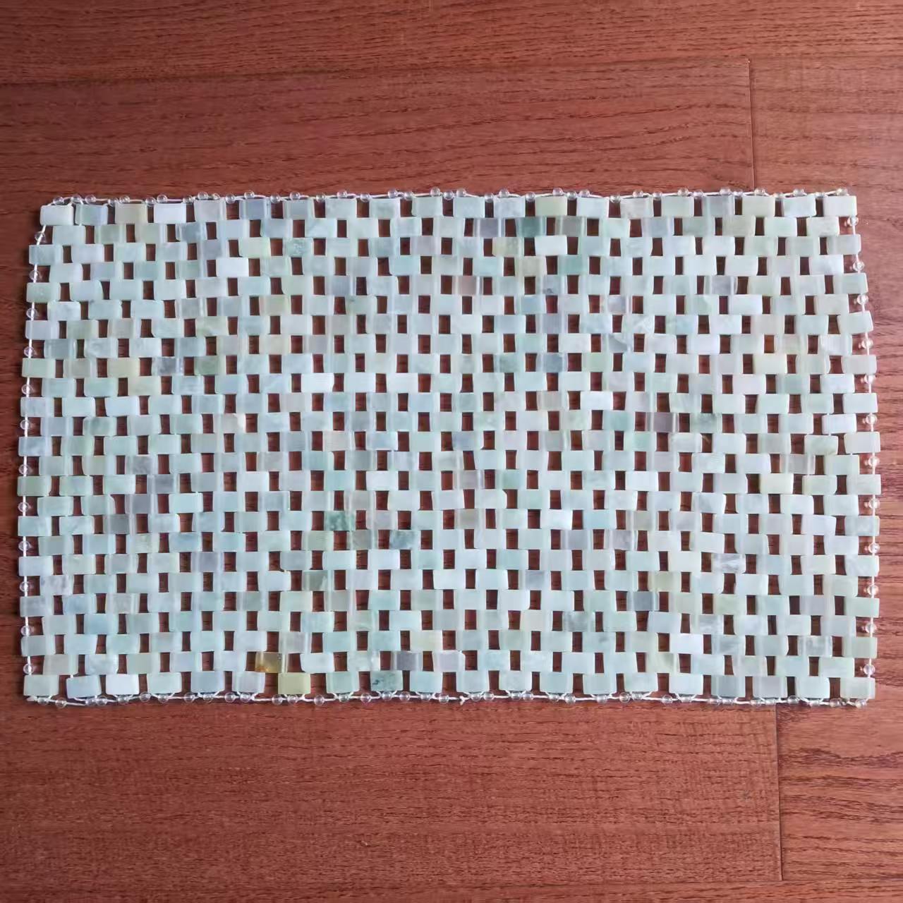 岫玉枕垫玉枕纯天然纯色玉石枕垫枕巾枕头夏凉降温玉片手工编织