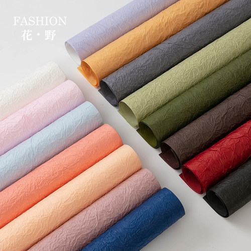 花束鲜花包花纸褶皱压纹石纹纸