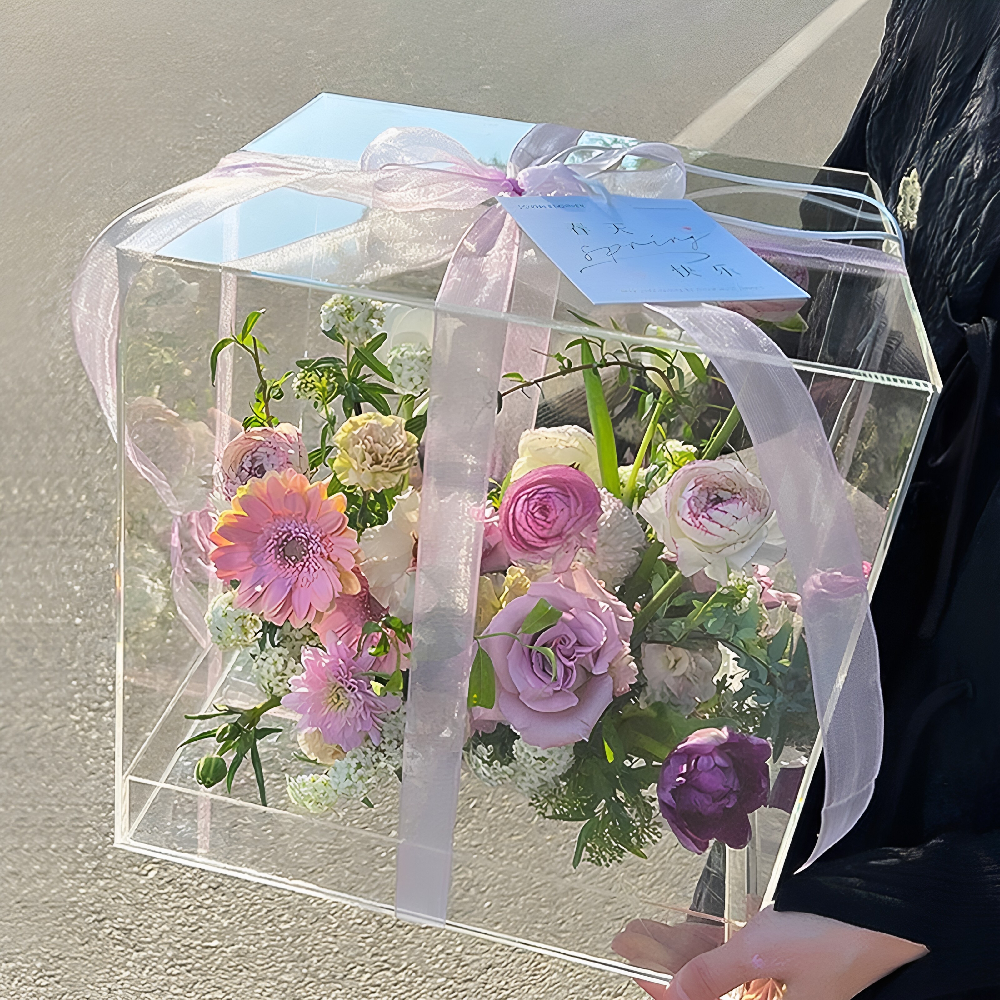 花舞亚克力方形花盒网红新款