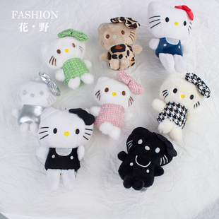 网红卡通毛绒KT猫小玩偶公仔鲜花包装配饰花艺装饰花束材料配件
