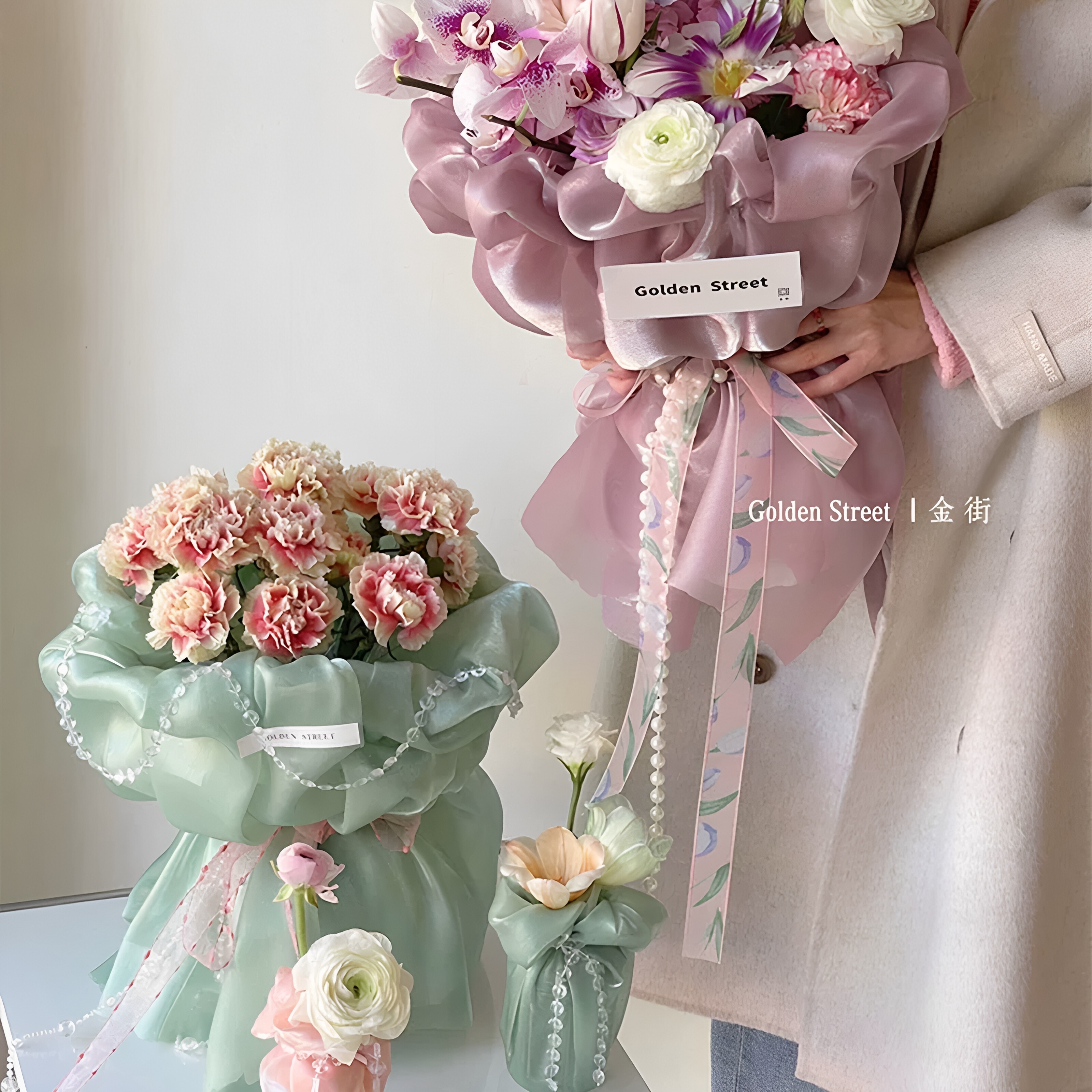花舞小香风真丝花束包装布