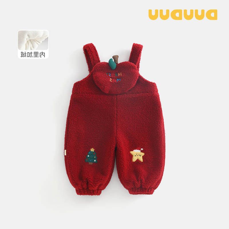 宝宝加绒婴儿爬爬背带裤服DU2025