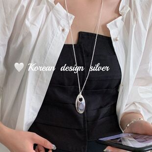 水滴女风ins毛衣链简约饰品秋冬日 气质款纯银S925韩百搭长款项链