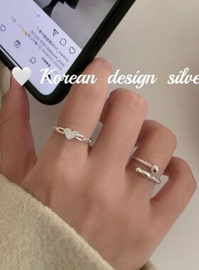 女银饰品感镂空Ins爱心纯银设计