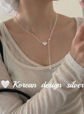 纯银亮高级感小众叠S925项链戴