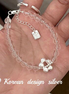 纯银手链手工小花高级感风女简约
