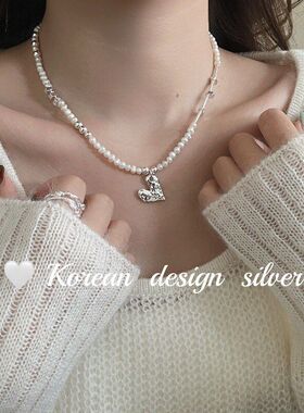 S925ins淡水韩国银饰珍珠肌理纯