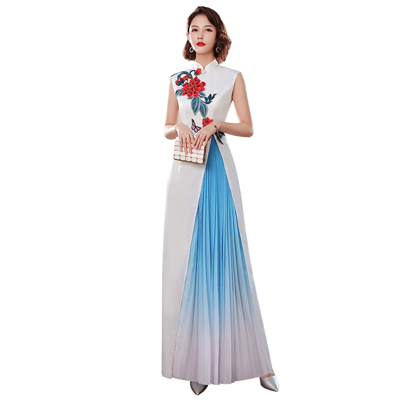 晚礼服合唱团走秀高端旗袍绣花