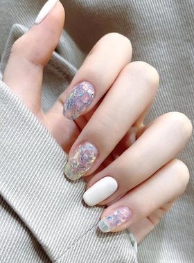 2024新款超闪网红美甲妖精之瞳闪粉爆闪镭射幻彩大小亮片指甲饰品