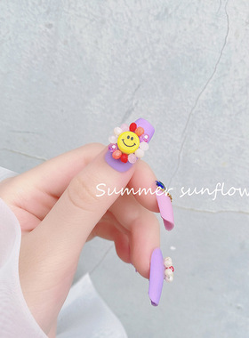 网红爆款村上隆笑脸太阳花夏日糖果色彩花朵卡通装饰配件