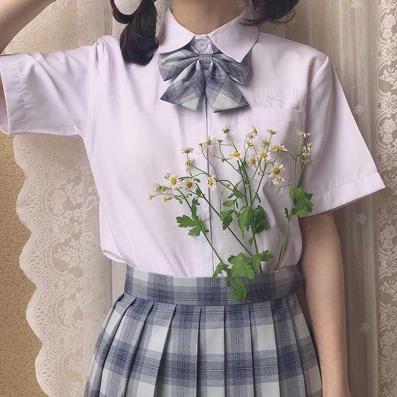 春夏秋季JK制服长袖丸襟衬衫  角襟夏服制服衬衫 独角兽刺绣衬衫|ruв категории Женская одежда, рубашка - от Buy2taobao.com для оказания профессиональной услуги покупки агента Taobao