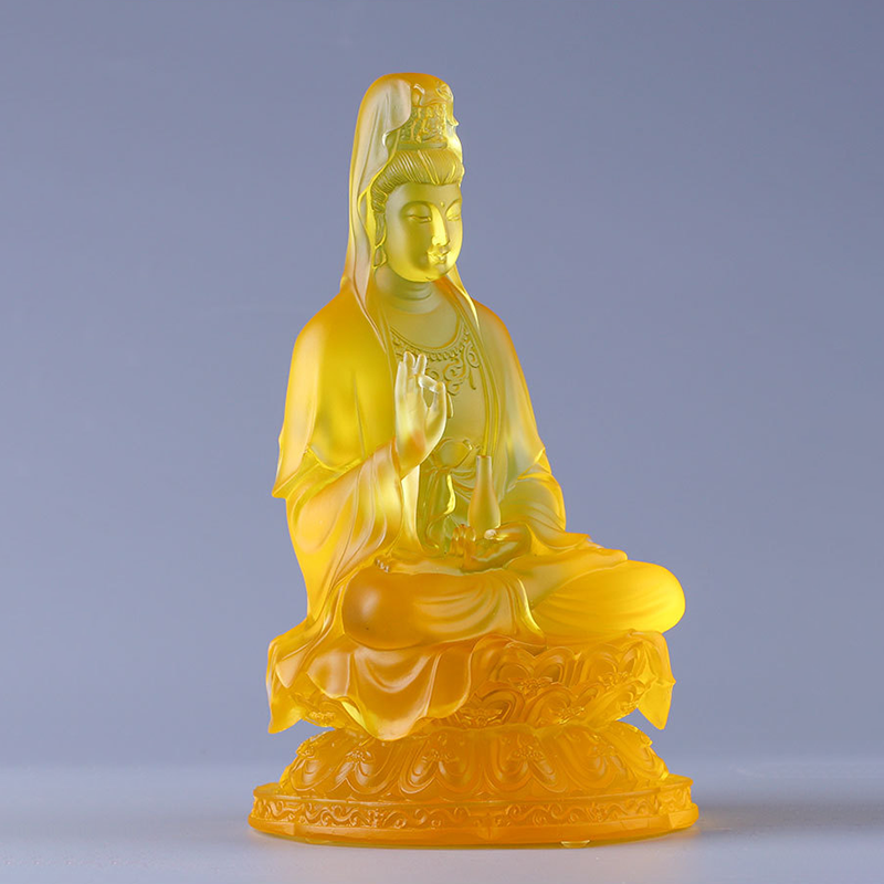 琉璃观音佛像净瓶观音菩萨相家居佛堂供奉吉祥如意观世音桌面摆件