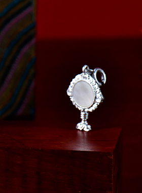 民族风藏式玉灯女镜吊坠S925银镀金佛珠手串百搭卡扣卡子配饰件